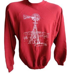 Vintage 90's Hanes Red Sweatshirt XL Rock County Cancer Society Windmill USA